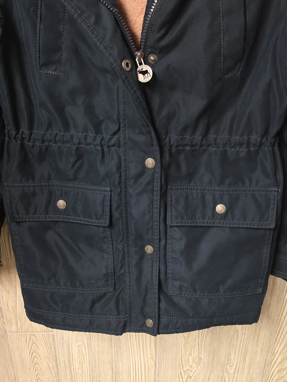 Abercrombie & Fitch Kids Navy Blue and Pink Lined Parka Coat Kids Size 11/12